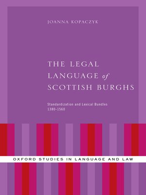 cover image of The Legal Language of Scottish Burghs